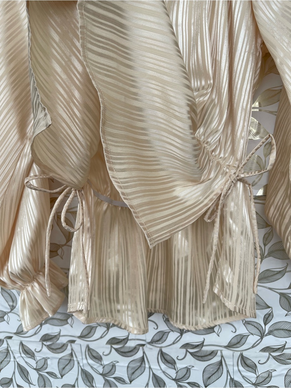 NWT Vita Grace Satin Peplum Top & Asymmetric Skirt Set S/M Champagne Luxury - Picture 11 of 13